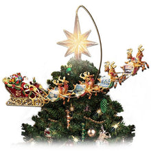 Load image into Gallery viewer, Thomas Kinkade Holidays in Motion Rotating Illuminated Tree Topper: Animated Christmas Decor by The Bradford Editions - RCE Global Solutions
