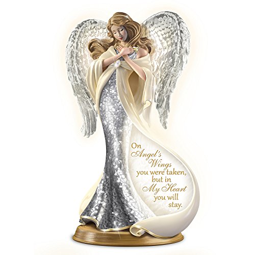 The Bradford Exchange Bereavement Heirloom Porcelain Mosaic Angel Sculpture with 22K Gold Lights Up - RCE Global Solutions