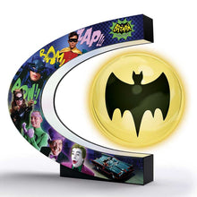 Load image into Gallery viewer, The Bradford Exchange Illuminated Levitating Bat Signal Lights Up with Classic Batman TV Series Imagery of Batman Robin Catwoman Riddler Penguin Joker Batmobile 7&quot;-Inches - RCE Global Solutions
