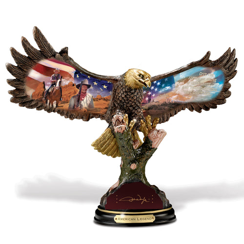 Bradford Exchange John Wayne Independence American Icon Bronze Eagle Sculpture - RCE Global Solutions