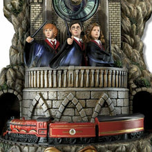 Load image into Gallery viewer, The Bradford Exchange Harry Potter Fully Sculpted Wall Clock With Harry Ron and Hermione Lights Music Motion Featuring Moving Hogwarts Express Train 13.5&quot;-Inches - RCE Global Solutions
