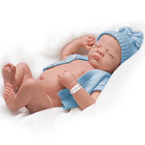 The Ashton - Drake Galleries Charlie So Truly Real® Newborn Baby Boy Doll Anatomically Correct Weighted Poseable with Soft RealTouch™ Vinyl Skin by Master Doll Artist Linda Webb 22