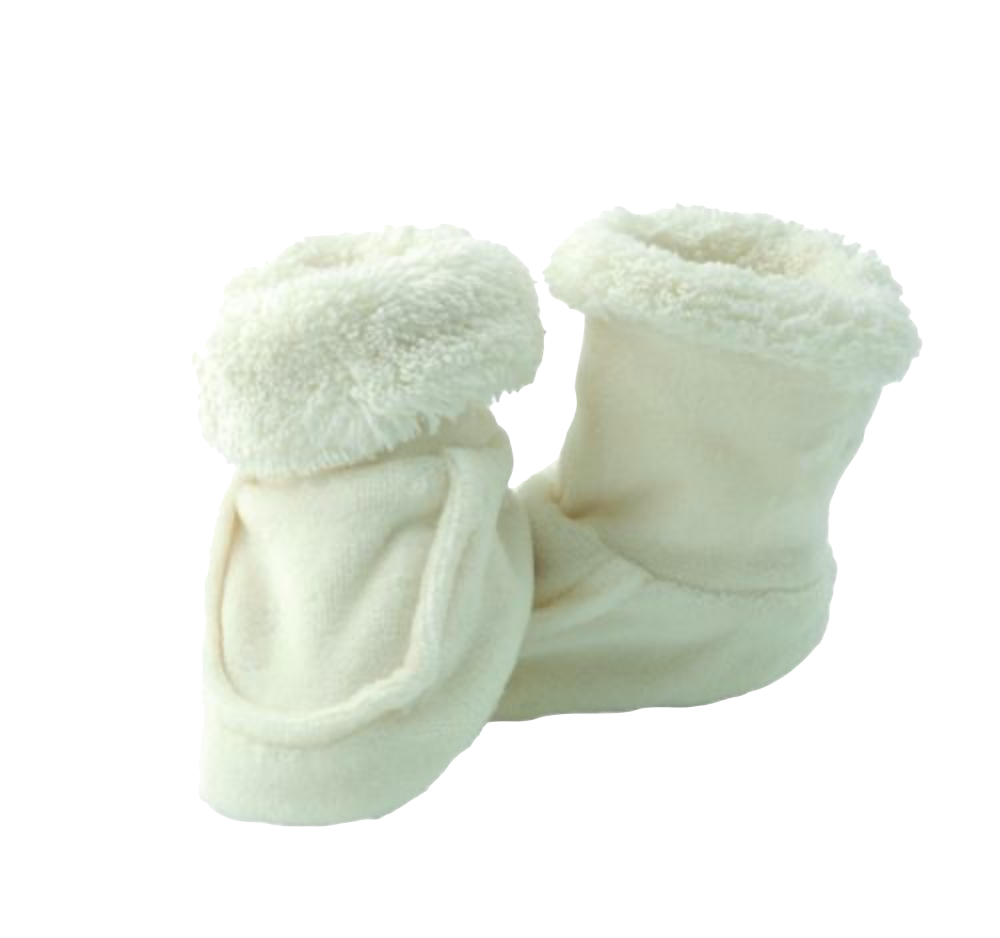 Bukowski Design Baby Booties White Made of Super Soft High Quality Plush Size 0-9M - RCE Global Solutions