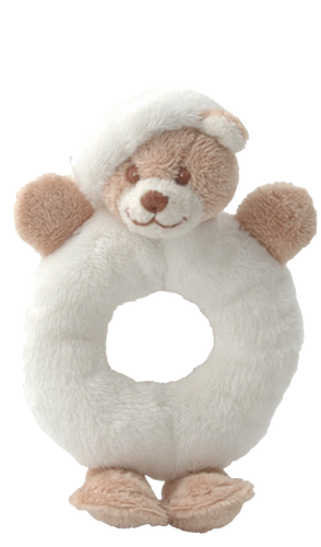 Bukowski Design Ivo Teddy Bear Rattle White Super Soft High Quality Plush Stuffed Animal Toy 6” - RCE Global Solutions