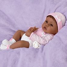 Load image into Gallery viewer, The Ashton - Drake Galleries Blessing From the Start Lifelike So Truly Real® African American Black Baby Girl Doll Weighted Fully Poseable with Soft RealTouch® Vinyl Skin by Master Doll Artist Linda Murray 16&quot;-Inches - RCE Global Solutions
