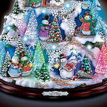 Load image into Gallery viewer, The Bradford Exchange Thomas Kinkade Let It Glow Tabletop Christmas Tree Features 10 Snowman Sculptures and Color Changing LED Lights Plays 8 Christmas Carol Melodies Includes 24hr Timer 12&quot;-Inches - RCE Global Solutions
