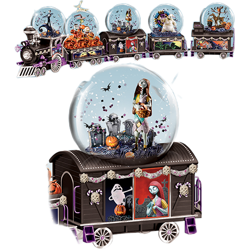 The Bradford Exchange Nightmare Before Christmas Glitter Globe Train Sally Spooky Graveyard Picnic Issue #4 - RCE Global Solutions