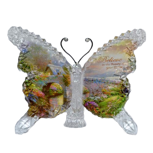 Thomas Kinkade Garden of Paradise Crystalline Butterfly Sculpture - BELIEVE - RCE Global Solutions