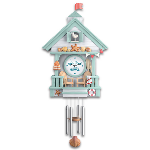 The Bradford Exchange Life Is Good At The Beach Wall Clock With Wave Sounds