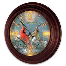 Load image into Gallery viewer, The Bradford Exchange Nature&#39;s Masterpiece Cardinal-Themed Outdoor Illuminated Atomic Wall Clock - RCE Global Solutions
