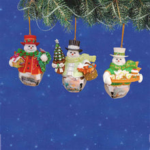 Load image into Gallery viewer, The Bradford Exchange Snow-Bell Holidays Ornament Set of 3 Christmas Decoration by Thomas Kinkade - RCE Global Solutions
