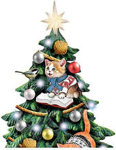 Load image into Gallery viewer, The Bradford Exchange Jurgen Scholz A Purrrfect Christmas Cat-Themed Illuminated Tabletop Christmas Tree Featuring Hand-Painted Kitten Sculptures - RCE Global Solutions
