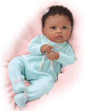 Load image into Gallery viewer, The Ashton - Drake Galleries Tiffany Lifelike So Truly Real® African American Black Baby Girl Doll Weighted Fully Poseable with Soft RealTouch® Vinyl Skin by Master Doll Artist Linda Murray 21&quot;-Inches - RCE Global Solutions
