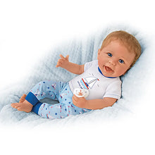 Load image into Gallery viewer, The Ashton - Drake Galleries Little Skipper Lifelike So Truly Real® Baby Boy Doll Weighted Fully Poseable with Magnetic Pacifier and Soft RealTouch® Vinyl Skin by Doll Artist Linda Murray 20&quot;-Inches - RCE Global Solutions
