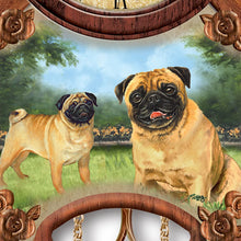 Load image into Gallery viewer, The Bradford Exchange Linda Picken&#39;s Playful Pugs Wooden Cuckoo Clock - RCE Global Solutions
