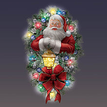 Load image into Gallery viewer, The Bradford Exchange Thomas Kinkade Always In Bloom A Most Enchanted Christmas Wreath Santa Claus Sculpture Lights Up 24-inches - RCE Global Solutions
