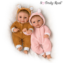 Load image into Gallery viewer, The Ashton - Drake Galleries Oh Deer! The Twins are Here! Lifelike So Truly Real® Baby Twin Dolls Poseable with Soft RealTouch® Vinyl Skin Hand Rooted Hair by Master Doll Artist Sherry Rawn 14&quot;-Inches - RCE Global Solutions
