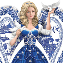 Load image into Gallery viewer, The Hamilton Collection Sparkling Blue Willow China Pattern Angel Lady Figurine with Swarovski Crystals - RCE Global Solutions
