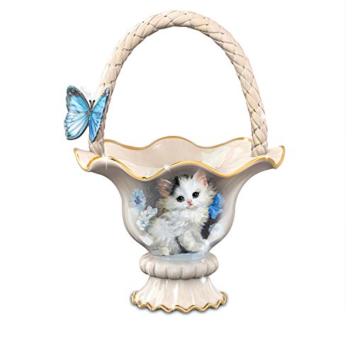 The Bradford Exchange Meta Pluckebaum Blue Eyed Beauty Cat Art Basket Centerpiece - RCE Global Solutions