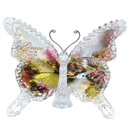 Thomas Kinkade Garden of Paradise Crystalline Butterfly Sculpture - GRACE