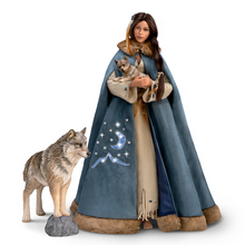 Load image into Gallery viewer, The Ashton - Drake Galleries Maiden of the Wolf Moon Portrait Doll Collector’s Edition Handcrafted &amp; Hand Painted with Removable Light Up Cape and 2 Wolf Figures 21-inches - RCE Global Solutions
