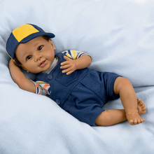 Load image into Gallery viewer, The Ashton - Drake Galleries Just Too Cute Jackson So Truly Real® Lifelike &amp; Realistic Weighted African American Baby Boy Doll by Linda Murray 18-inches - RCE Global Solutions
