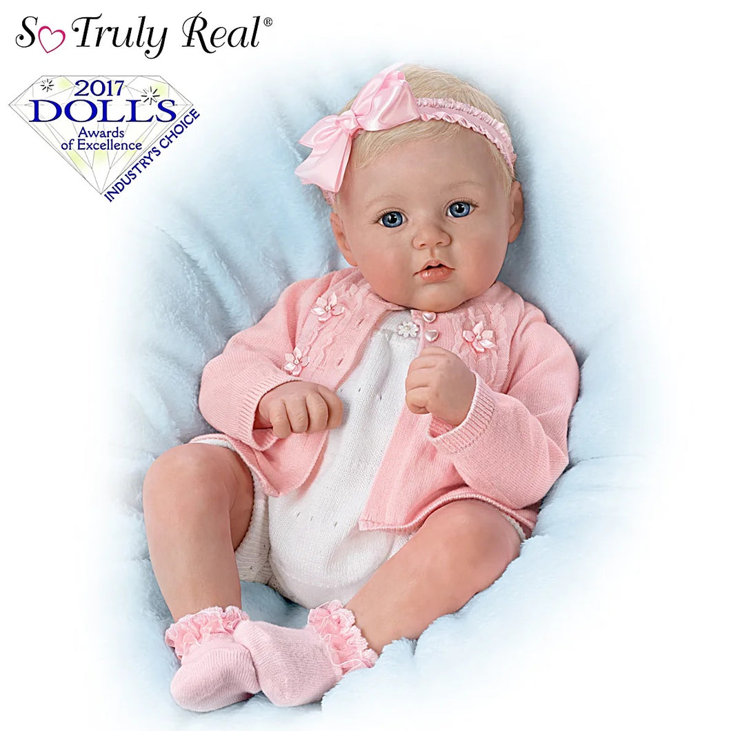 The Ashton - Drake Galleries Annika Perfect in Pink So Truly Real® Lifelike Baby Girl Doll Weighted Fully Poseable with Soft RealTouch® Vinyl Skin by Master Doll Artist Marissa May 18-inches - RCE Global Solutions