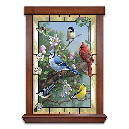 The Bradford Exchange Window to Nature Songbird Self-Illuminating Stained Glass Wall Decoration by James Hautman 18-inches