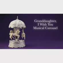 Load and play video in Gallery viewer, The Bradford Exchange Granddaughter I Wish You Musical Revolving Carousel Lights Up

