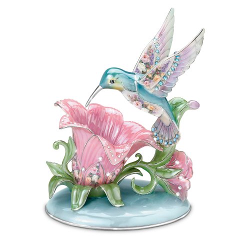 The Bradford Exchange Lena Liu Porcelain Hummingbird Accent Lamp: Radiant Gardens - RCE Global Solutions