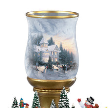 Load image into Gallery viewer, The Bradford Exchange Thomas Kinkade Bright Holiday Memories Candleholder Issue #3 Lighted Flameless Candle 6.75 Inches - RCE Global Solutions
