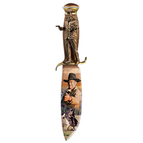 The Bradford Exchange The Gunslinger John Wayne Collectible Knife Replica by David Sutton 10.5-inches - RCE Global Solutions