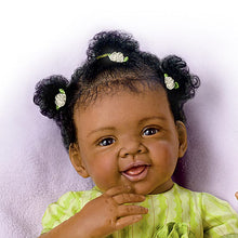 Load image into Gallery viewer, The Ashton - Drake Galleries Alexis Lifelike So Truly Real® African American Black Baby Girl Doll Hold That Pose!® Design Weighted with Soft  RealTouch® Vinyl Skin by artist Waltraud Hanl 19-inches - RCE Global Solutions
