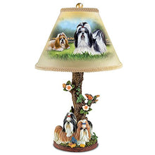 Load image into Gallery viewer, Shih Tzu Table Lamp with Linda Picken Art and Sculpted Base by The Bradford Exchange - RCE Global Solutions
