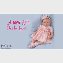 Load and play video in Gallery viewer, The Ashton - Drake Galleries Olivia All Dolled Up TrueTouch® Authentic Silicone Lifelike Realistic Baby Girl Doll with Soft Hand Rooted Hair Weighted Fully Poseable by Master Doll Artist Linda Murray 19&quot;-Inches
