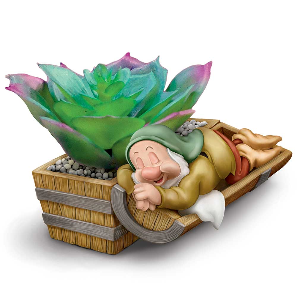 Disney Snow White And The Seven Dwarfs Succulents Planter Sculpture - SLEEPY - RCE Global Solutions