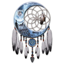 Load image into Gallery viewer, The Bradford Exchange Al Agnew Wolf Art Dreamcatcher Wall Decor Lights Up - RCE Global Solutions
