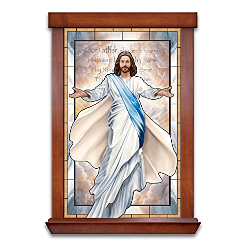 The Bradford Exchange Glowing Grace Religious Self-Illuminating Stained-Glass Wall Decor 18-inches - RCE Global Solutions