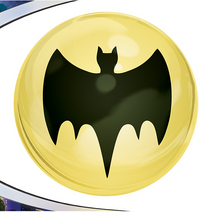 Load image into Gallery viewer, The Bradford Exchange Illuminated Levitating Bat Signal Lights Up with Classic Batman TV Series Imagery of Batman Robin Catwoman Riddler Penguin Joker Batmobile 7&quot;-Inches - RCE Global Solutions
