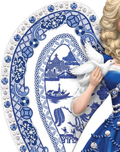 Load image into Gallery viewer, The Hamilton Collection Sparkling Blue Willow China Pattern Angel Lady Figurine with Swarovski Crystals - RCE Global Solutions
