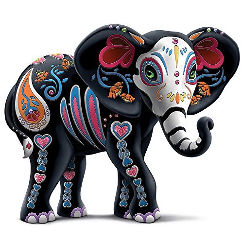 The Hamilton Collection Blake Jensen Celebration of Luck Sugar Skull Elephant Figurine with Faux Gems - RCE Global Solutions