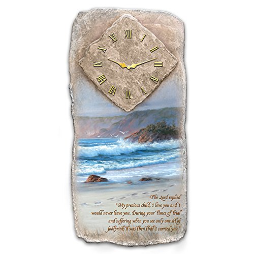 Footprints In The Sand Wall Clock Features Poem and Sharon Rickert Artwork by The Bradford Exchange - RCE Global Solutions