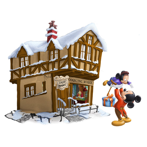 The Bradford Exchange Disney Christmas Carol Villages - Scrooges Counting House and Mickey Mouse Issue #2