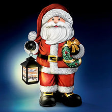 Load image into Gallery viewer, The Bradford Exchange Thomas Kinkade Solar-Powered Santa Claus Merry Christmas Sculpture Lights Up 21 Inches - RCE Global Solutions
