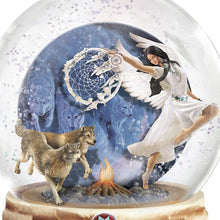 Load image into Gallery viewer, The Bradford Exchange Robin Koni Mystical Dreams Wolf Art Light Up Glitter Globe - RCE Global Solutions
