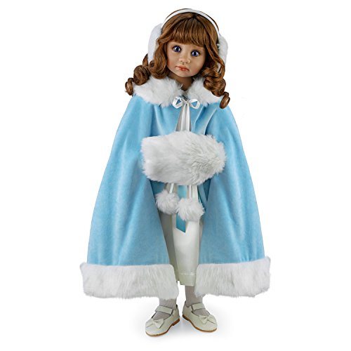 The Ashton - Drake Galleries Victoria Child Girl Doll in Winter Ensemble Hand Painted and Handcrafted of Fine Artisan Vinyl with Lush Cape Trimmed in Faux Fur by Master Doll Artist Angela Sutter 25