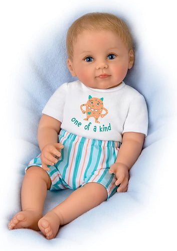 The Ashton - Drake Galleries Cody One of a Kind Lifelike So Truly Real® Baby Boy Doll Magnetic Pacifier Weighted Fully Poseable with Soft RealTouch® Vinyl Skin by Doll Artist Ping Lau  18