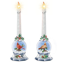 Load image into Gallery viewer, The Bradford Exchange James Hautman Sculpted Cardinals Merry Messengers Lighted Snowglobe Flameless Candle Set 12.5 Inches - RCE Global Solutions
