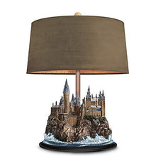 Load image into Gallery viewer, The Bradford Exchange Harry Potter Hogwarts Handcrafted Table Lamp with Illuminated Castle Sculpture Windows and Fabric Lampshade That Reveals Marauder&#39;s Map 16&quot;-Inches - RCE Global Solutions
