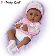 Load image into Gallery viewer, The Ashton - Drake Galleries Blessing From the Start Lifelike So Truly Real® African American Black Baby Girl Doll Weighted Fully Poseable with Soft RealTouch® Vinyl Skin by Master Doll Artist Linda Murray 16&quot;-Inches - RCE Global Solutions
